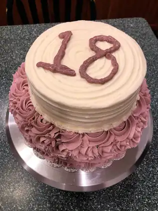 18th birthday two-layer cake