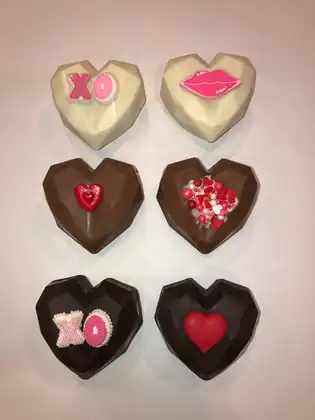 Heart shaped hot chocolate bombs
